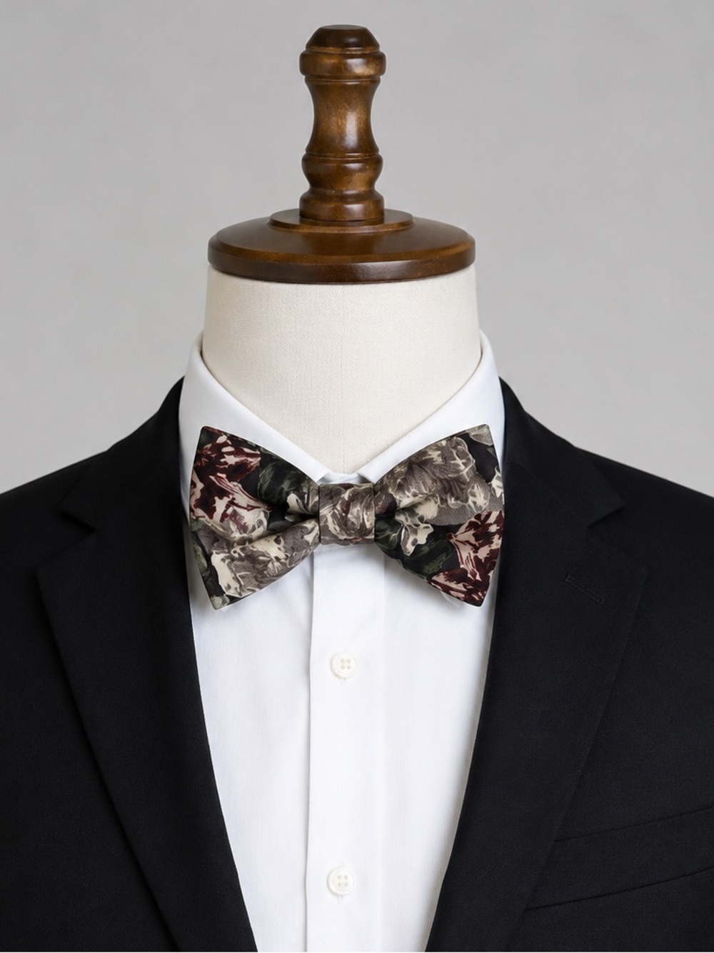 Vintage Carrot & Gibbs Silk‎ Floral Bow Tie Handmade Boulder Colorado Adjustable